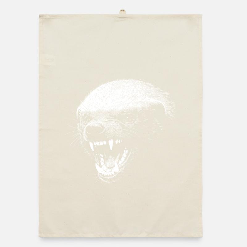 Dark Predator Face Honey Badger Organic dish towel