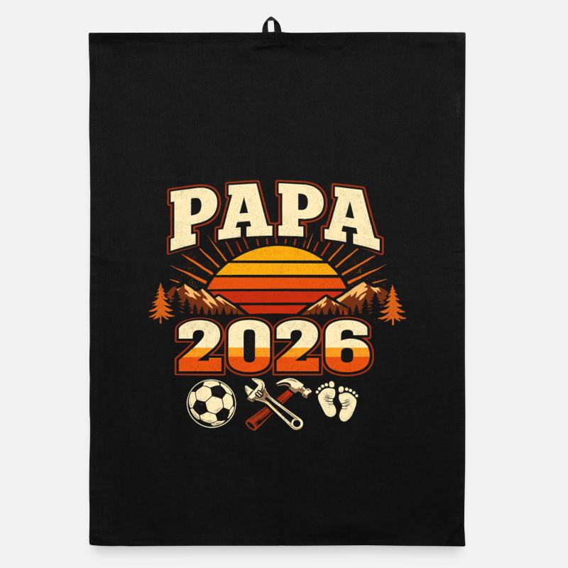 Papa 2026 Loading Geschenk Werdender Vater Organic Geschirrtuch