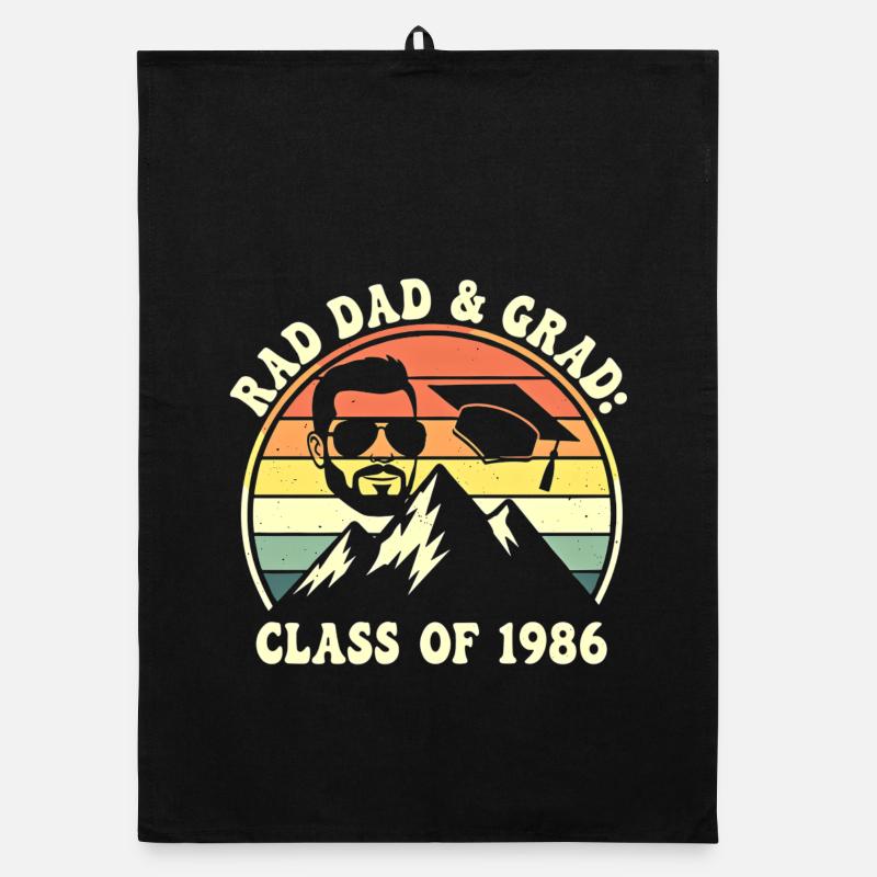 Rad Dad Diplômé Promotion 1986 Rétro Torchon bio