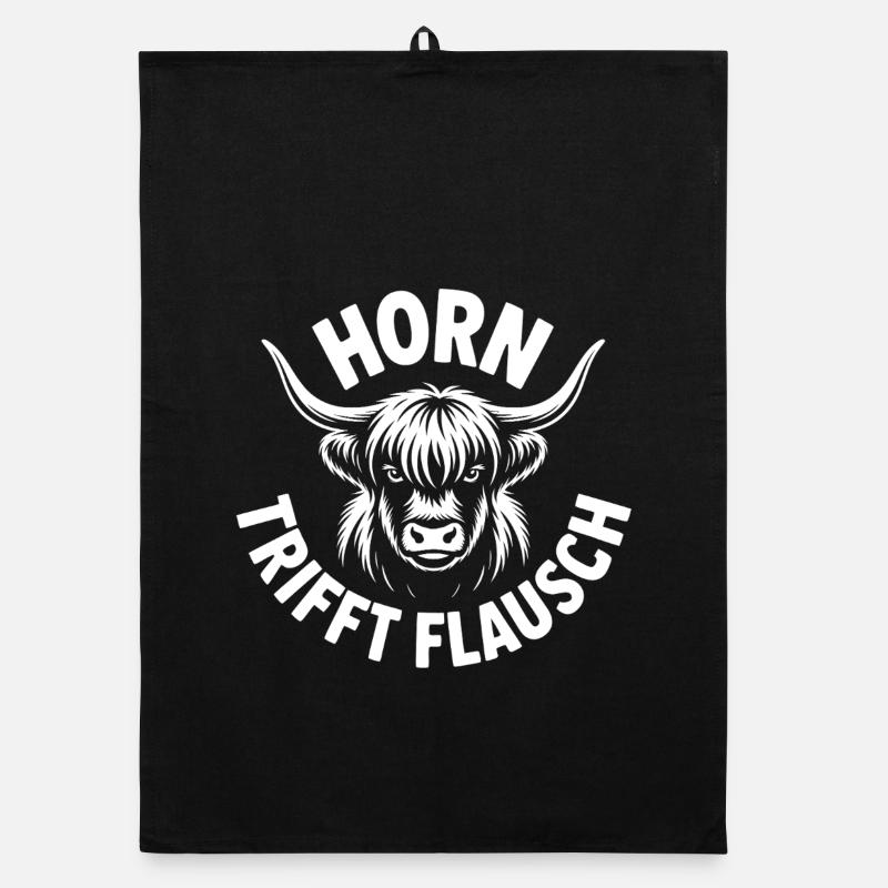 Highlands Horn Meets Fluff Organic dish towel