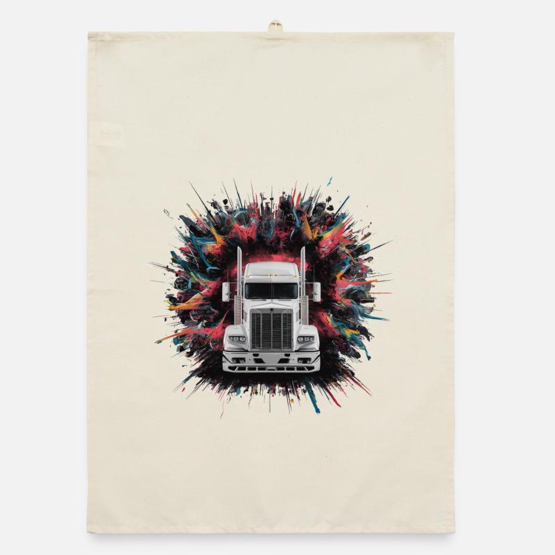 Empreinte de camion semi-remorque cargo Torchon bio