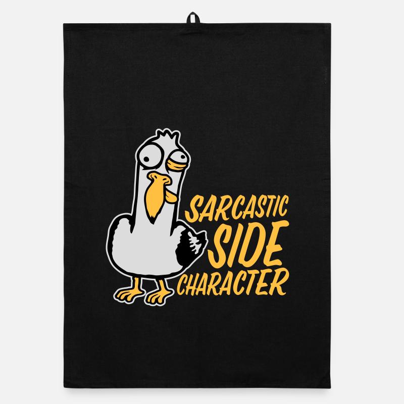 Crazy Seagull Sarcastic Side Character Funny Organic dish towel