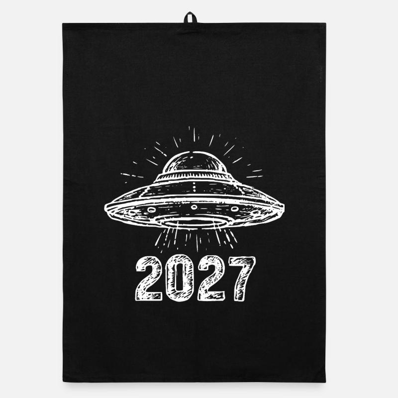 Spaceship white Organic dish towel