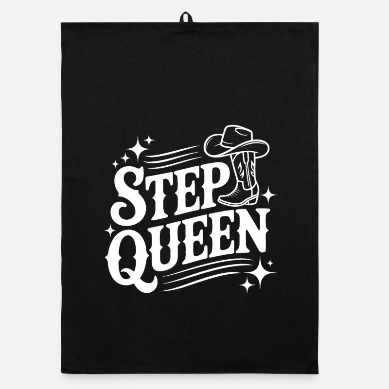 Step Queen Line Dance Cowboy Style Organic dish towel