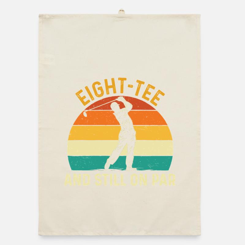 Eight Tee Still On Par 80th Golf Birthday Organic dish towel