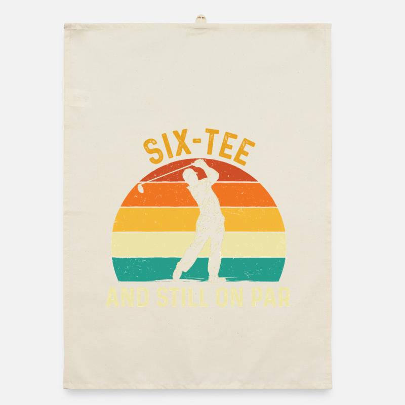 Sechs Abschlag immer noch auf Par, 60. Golf-Geburtstag. Organic Geschirrtuch
