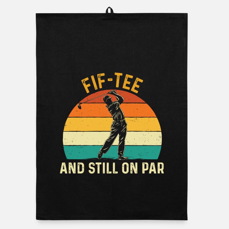 Fif Tee immer noch auf Par, 50. Golf-Geburtstag Organic Geschirrtuch