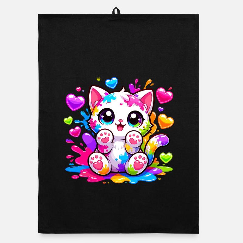Explosion de couleurs de l’art du chat Torchon bio