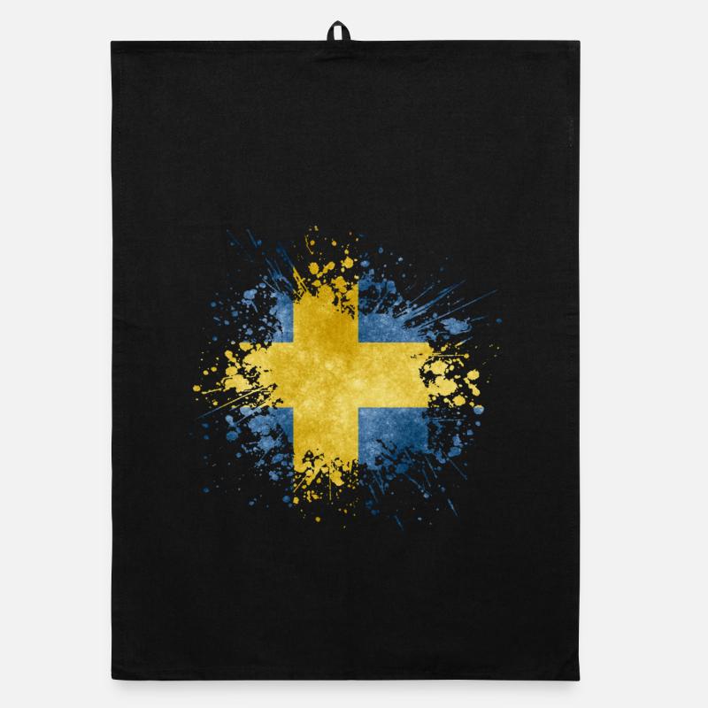Sweden Flag Splash Sweden Design Organic dish towel