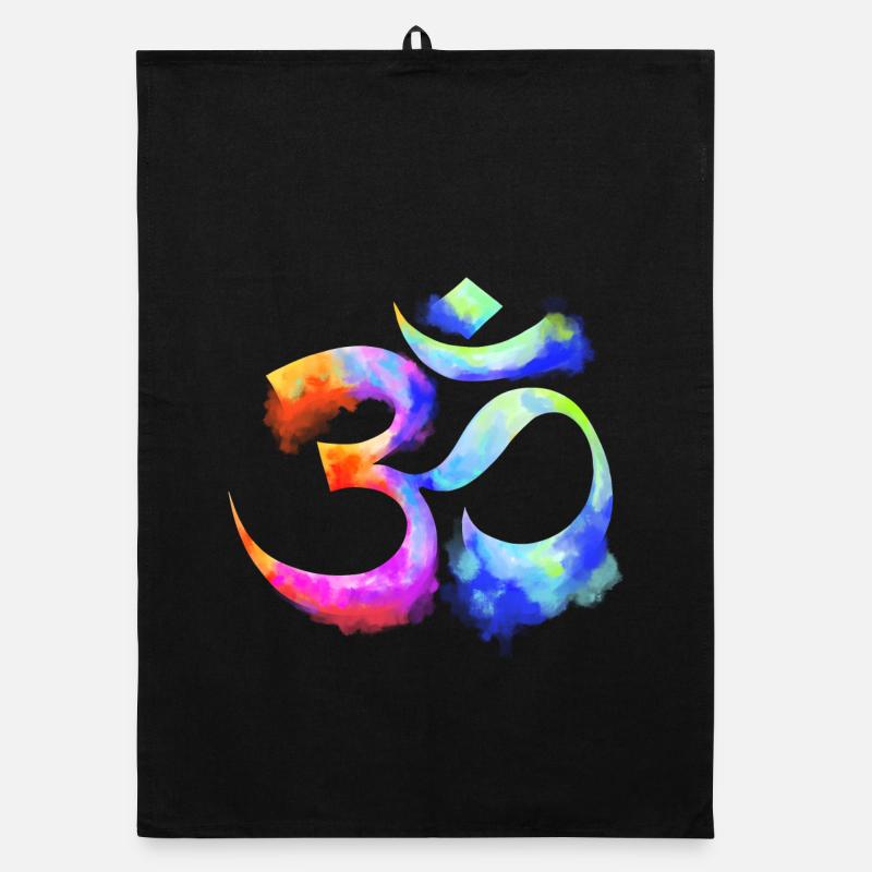Om arcenciel watercolor Organic dish towel