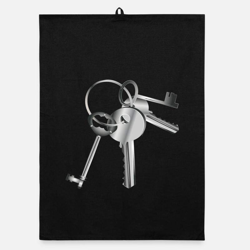 silver-colored keys on a keychain Organic dish towel
