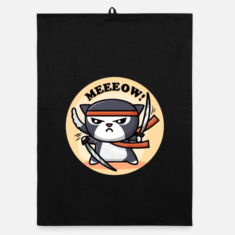Süße Ninja Katze Organic Geschirrtuch