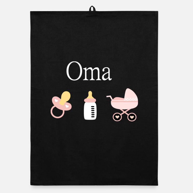 Oma 2023 Geburt Mädchen Vorlage personalisierbar Organic Geschirrtuch