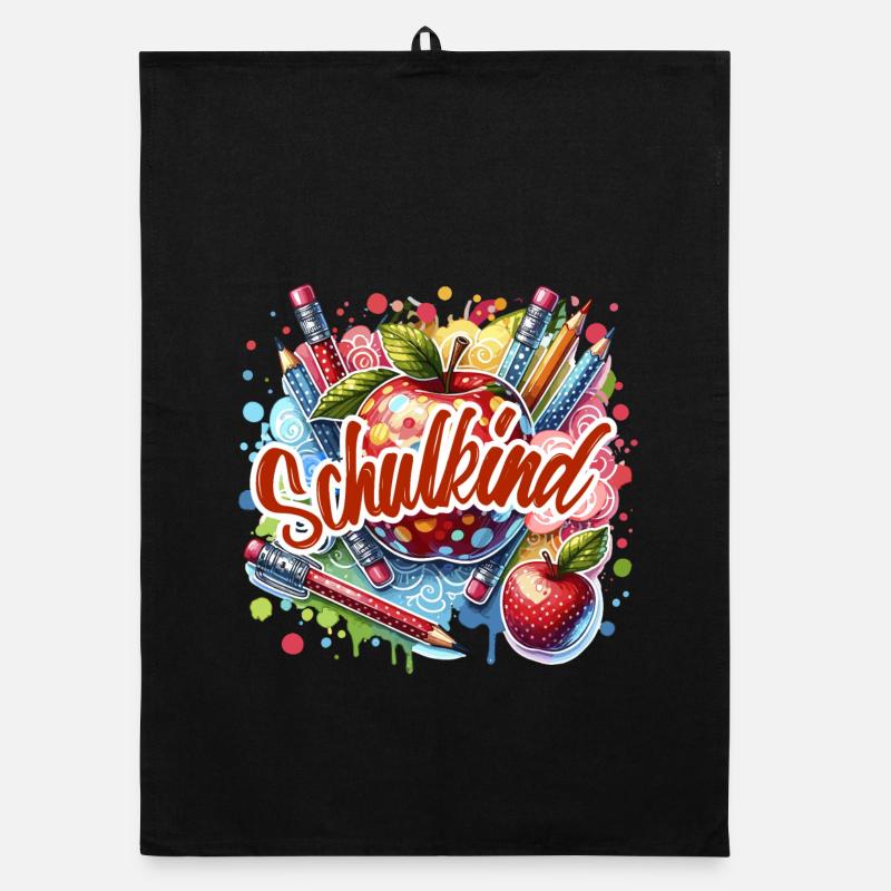 Schulkind Apfel Stift Schulanfänger 2026 Organic Geschirrtuch
