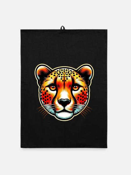 Cheetah - Organic dish towel - black - Front