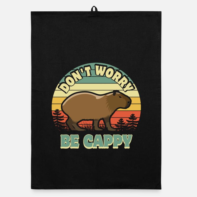 Ne vous inquiétez pas, soyez Cappy - Capybara Torchon bio