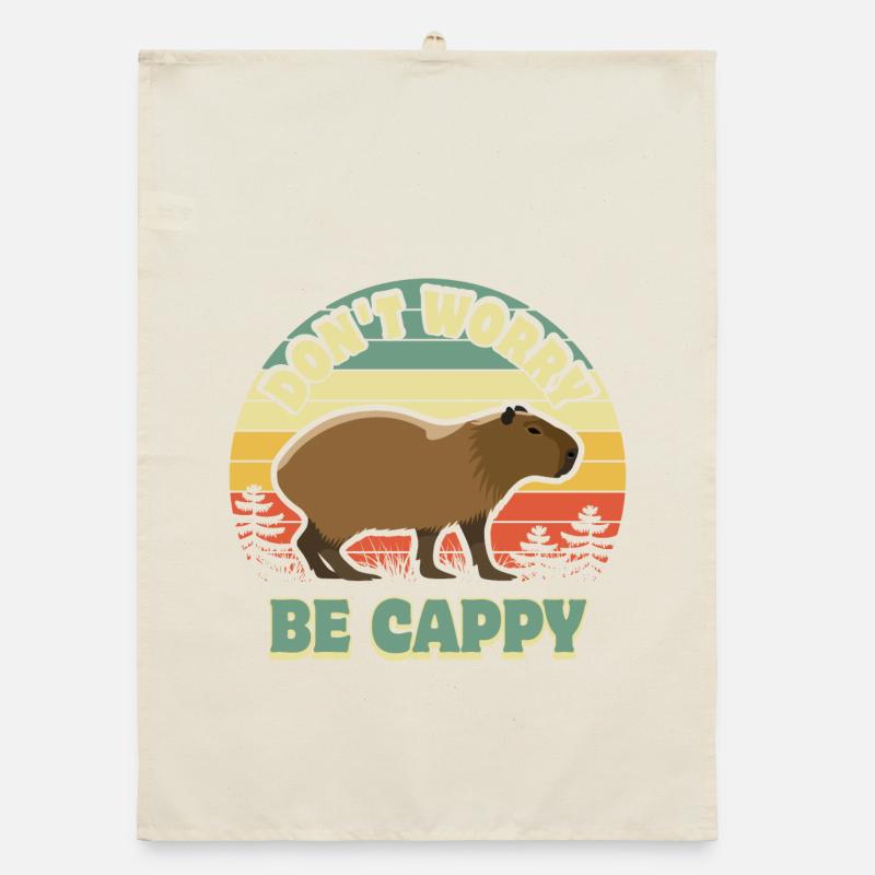 Ne vous inquiétez pas, soyez Cappy - Capybara Torchon bio