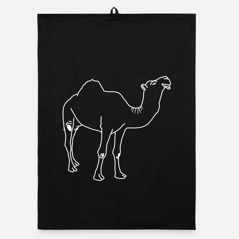 Dromedary lineart Organic dish towel