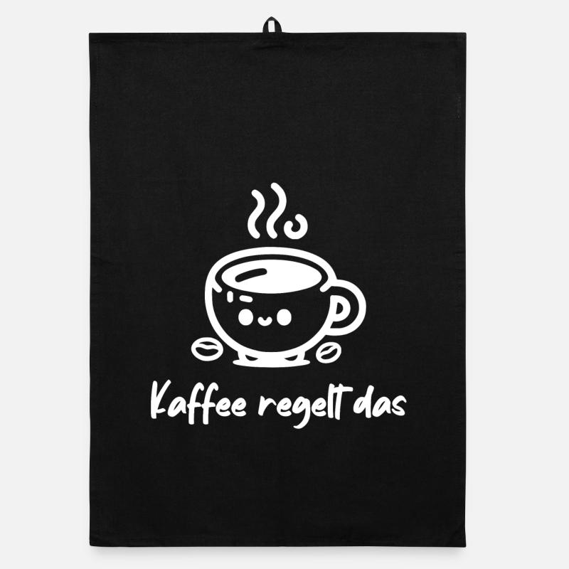 Kaffee regelt das! Tasse Kaffeebohne Organic Geschirrtuch