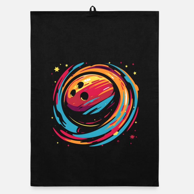 Retro Bowling Ball Organic dish towel