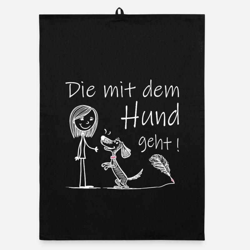 Die mit dem Hund geht ! Organic Geschirrtuch
