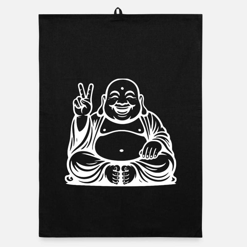 Conception de Bouddha riant joyeux Torchon bio