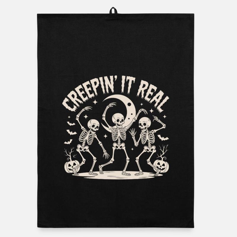 Creepin' It Echter Skeletttanz Organic Geschirrtuch