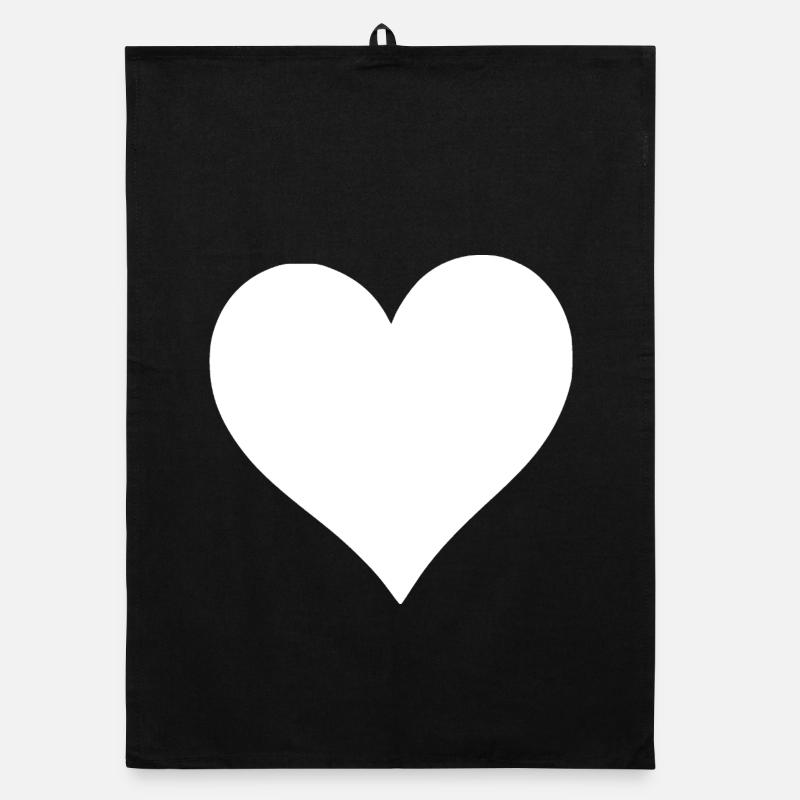 Cadeau de la Saint-Valentin en cœur blanc Saint-Valentin Torchon bio