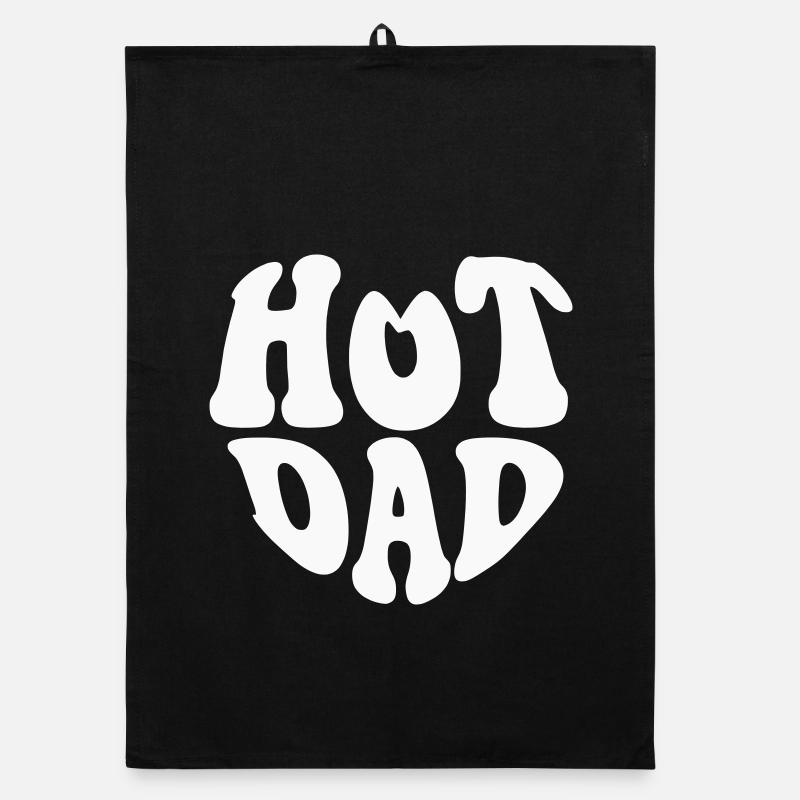 Hot Dad Heart Logo – Anpassbare Farbe Organic Geschirrtuch