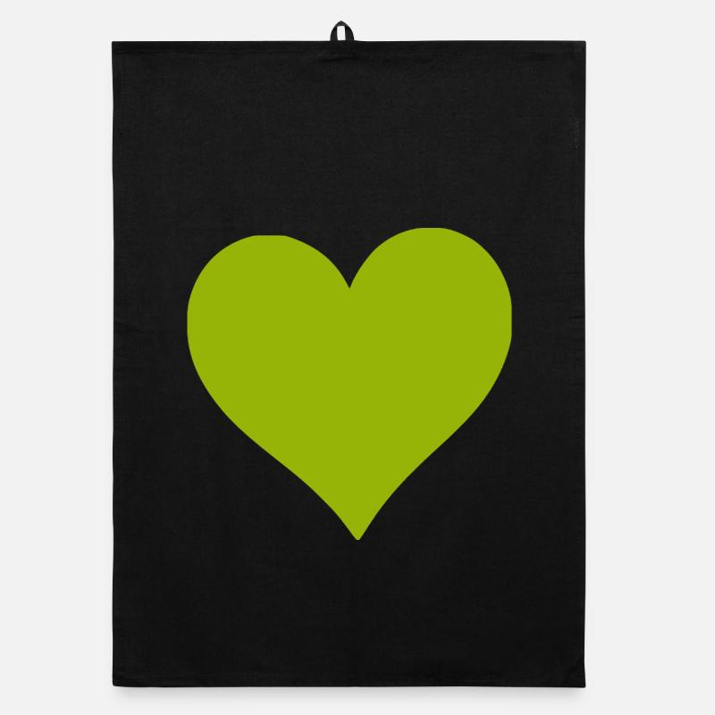 green heart green Organic dish towel