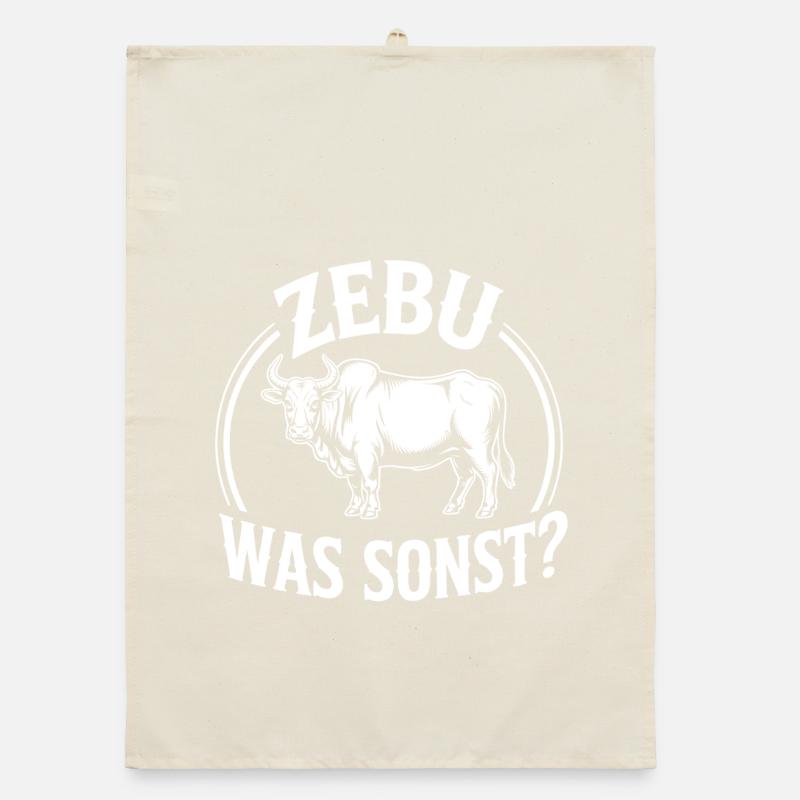 Zebu What Else Retro Logo Organic dish towel