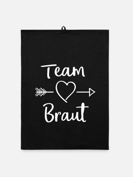 team_braut - Organic Geschirrtuch - Schwarz - Vorne