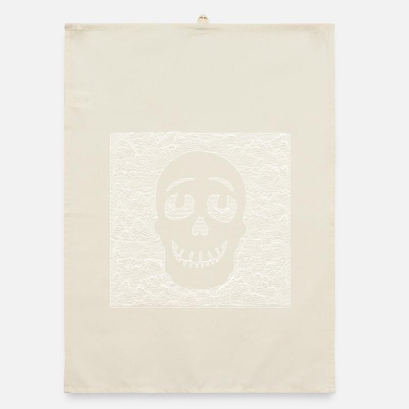 Skull White Organic Geschirrtuch