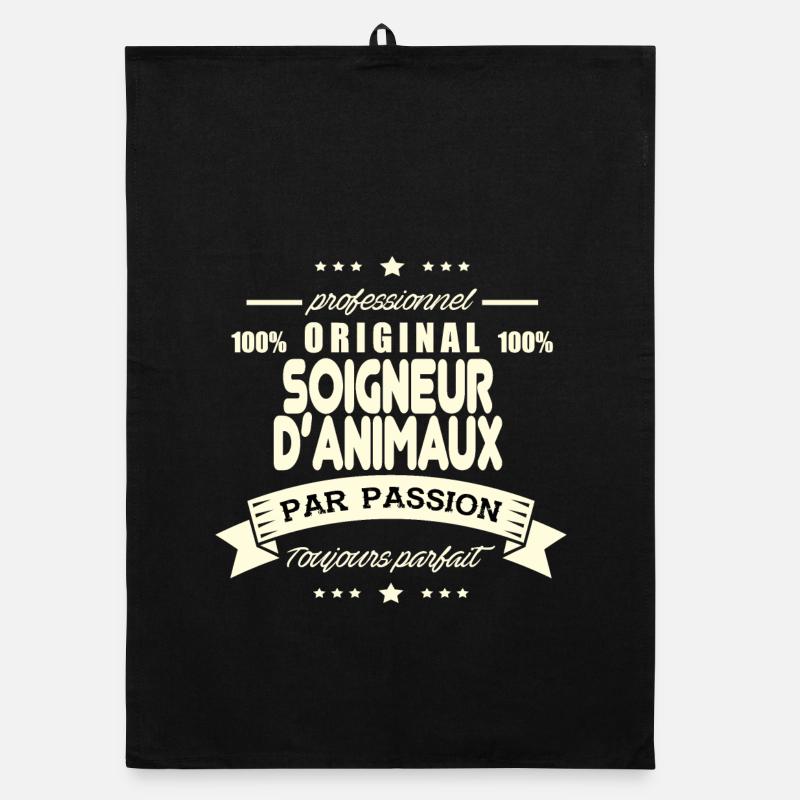 Soigneur d'animaux Original - Torchon bio - noir