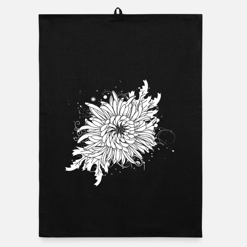 white chrysanthemum Organic dish towel