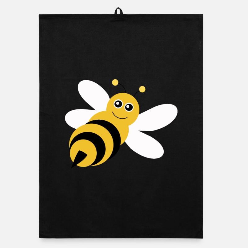 Biene Bienen Imker Geschenk Weihnachten - Organic Geschirrtuch - Schwarz