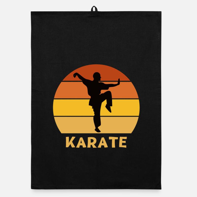karaté, fan de karaté, faire du karaté - Torchon bio - noir