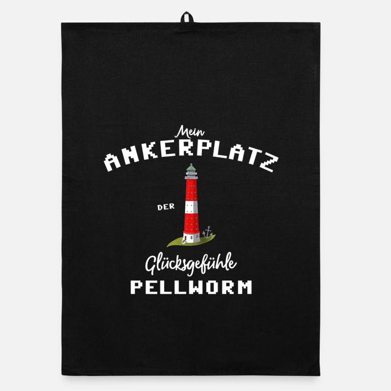 Pellworm , Ankerplatz der Glücksgefühle Organic Geschirrtuch