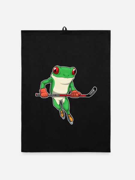 Grenouille Hockey sur glace Bâton de hockey sur glace - Torchon bio - noir - Devant