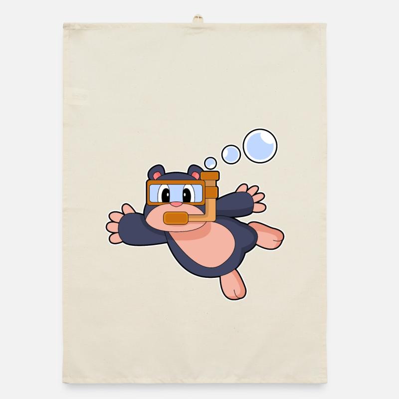 Mole Diver Snorkel Diving Organic dish towel