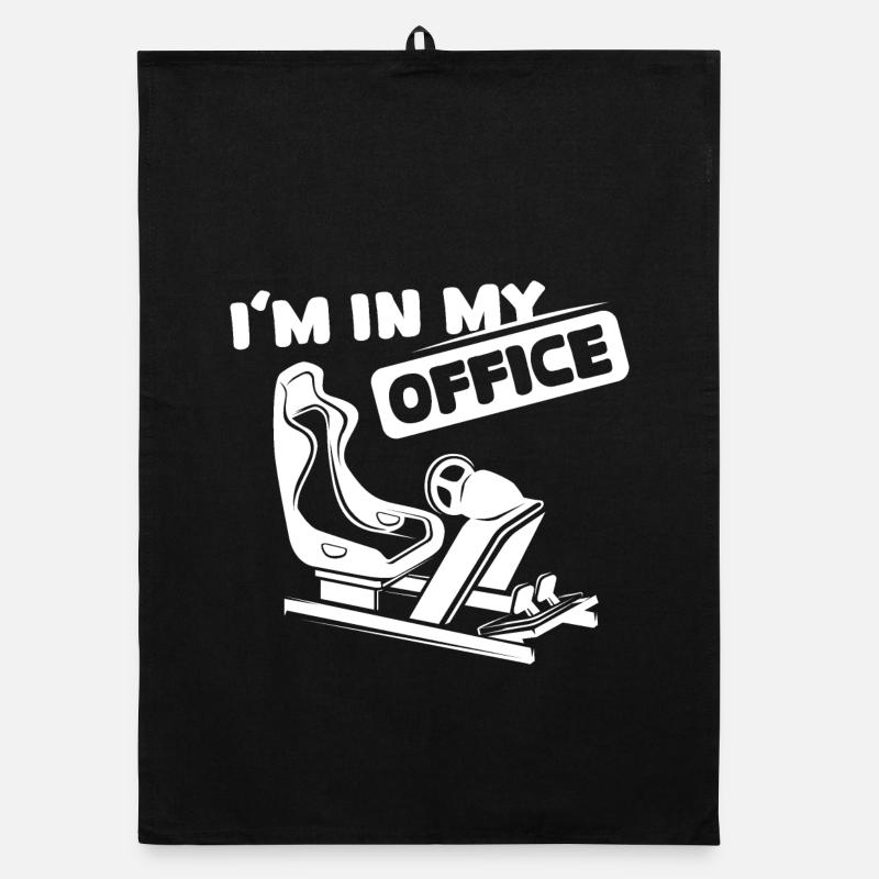 sim racing sayings SImulator gaming racer funny Organic dish towel