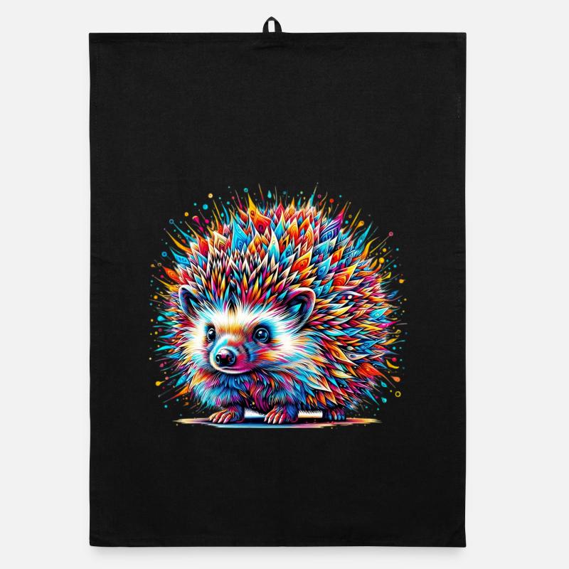 Igel - Organic Geschirrtuch - Schwarz