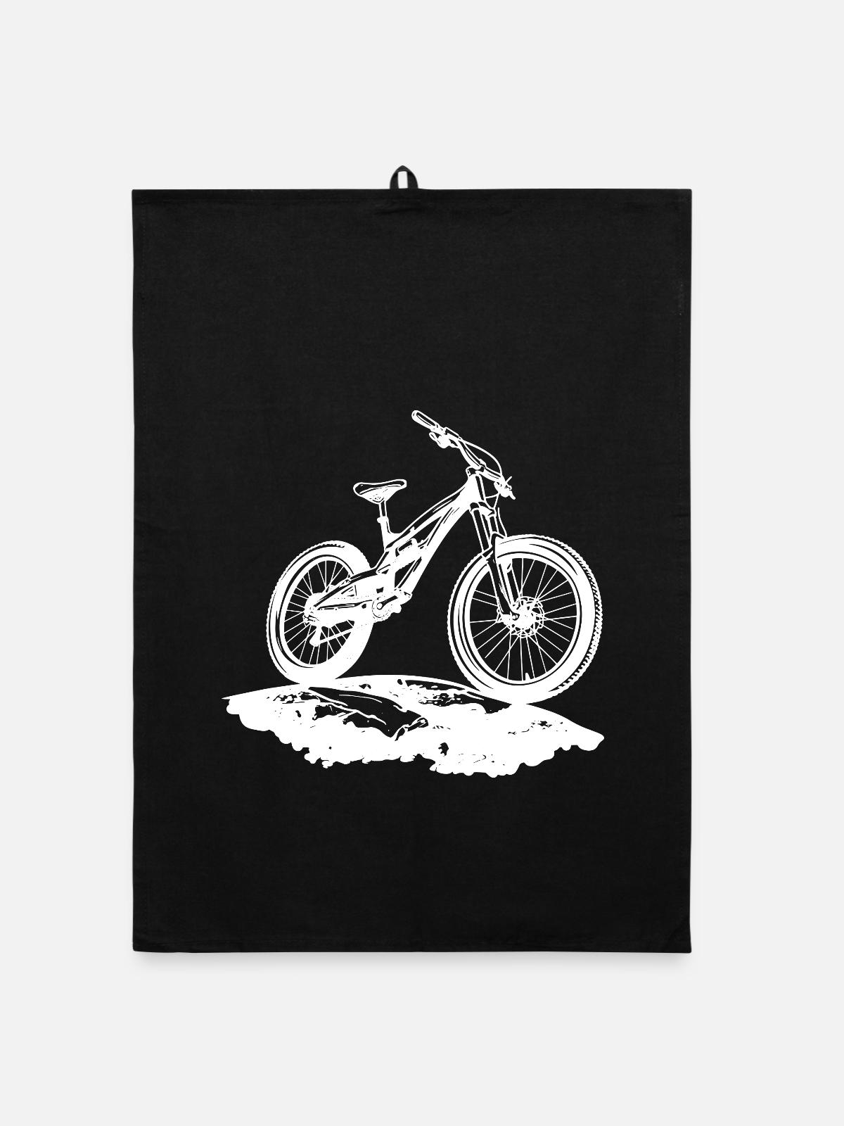 Mountainbiker - Organic Geschirrtuch - Schwarz - Vorne