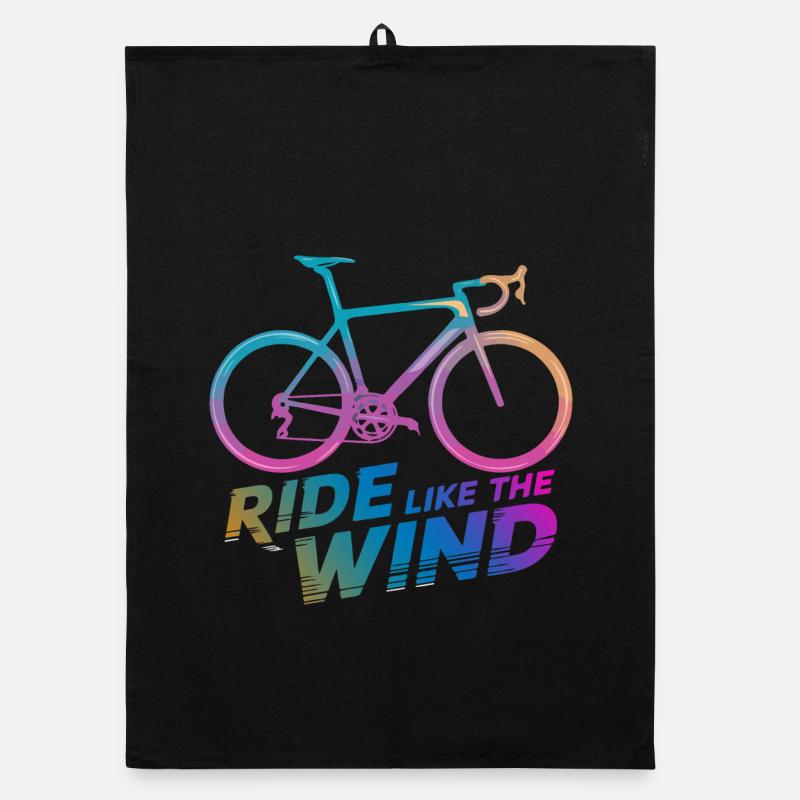 Gradient Bicycle Ride Graphic Organic dish towel