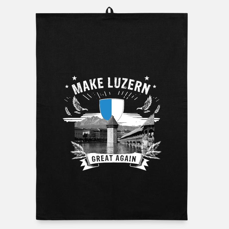 MAKE LUZERN GREAT AGAIN KI mit Wappen Organic Geschirrtuch