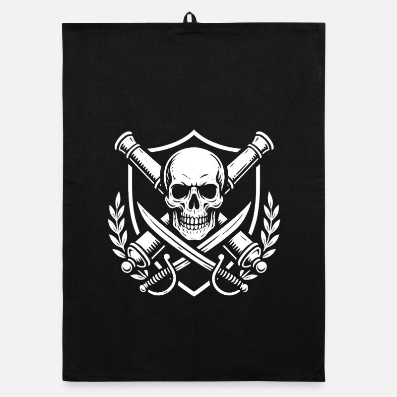 Pirate crest Organic dish towel