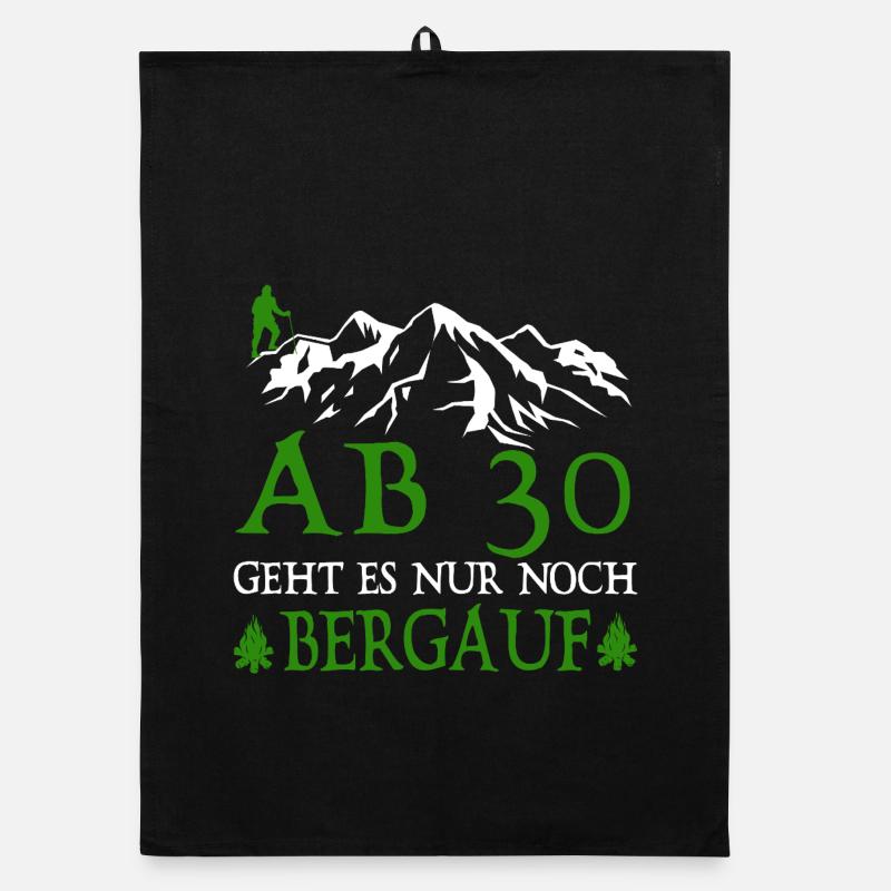 AB30 Geburtstag Geht Es Nur Noch Bergauf Organic Geschirrtuch