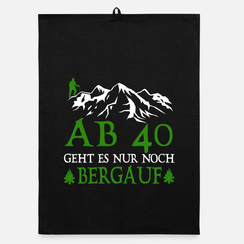 Wanderer 40 Birthday Is it uphill Organic dish towel