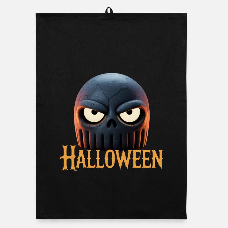 Feuer Schädel Halloween | Hexe süsses oder saures Organic Geschirrtuch