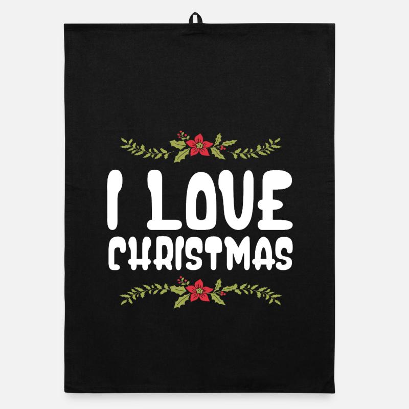 I love Christmas Organic dish towel